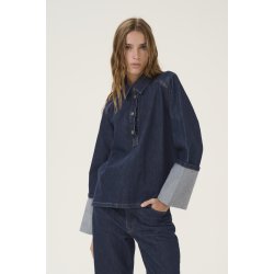 My Essential Wardrobe - Skjorte AbinaMW 139 Boxy LS Blouse - Dark Blue