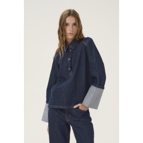 My Essential Wardrobe - Skjorte AbinaMW 139 Boxy LS Blouse - Dark Blue