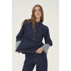 My Essential Wardrobe - Skjorte AbinaMW 139 Boxy LS Blouse - Dark Blue