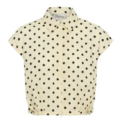 My Essential Wardrobe - Skjorte - Nada Short Shirt - Lemon Icing W.Dots