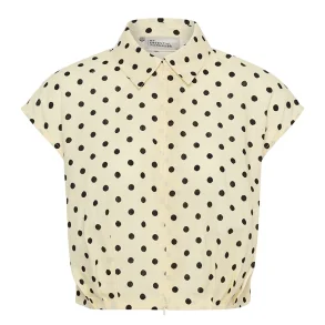 My Essential Wardrobe - Skjorte - Nada Short Shirt - Lemon Icing W.Dots