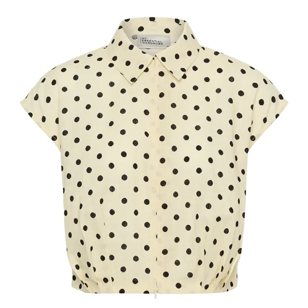 My Essential Wardrobe - Skjorte - Nada Short Shirt - Lemon Icing W.Dots
