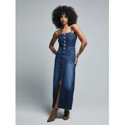 Lee - Kjole Maxi Denim Dress - Dark Fusion