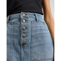Lee - Nederdel Patch Pocket Midi Skirt -Touch The Sky