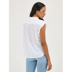 Lee - Skjorte Cap Sleeve Shirt - Bright White