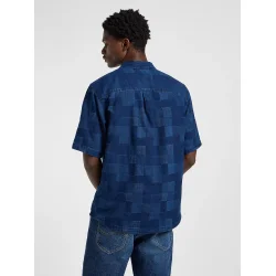 Lee - Skjorte Popover Shirt - Indigo Patchwork