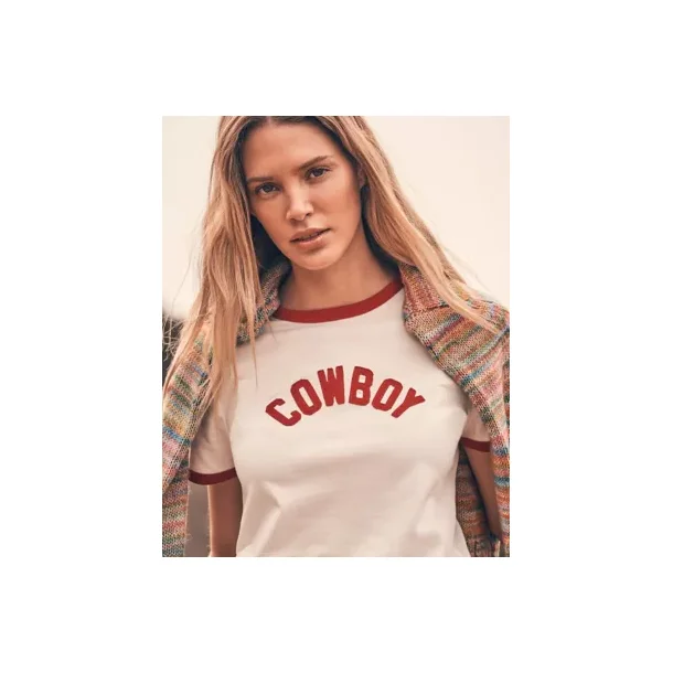 Wrangler - T-Shirt - Ringer Tee Cowboy - Worn White