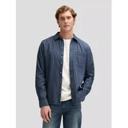 Lee - Leesure Shirt - Indigo Railroad Texture