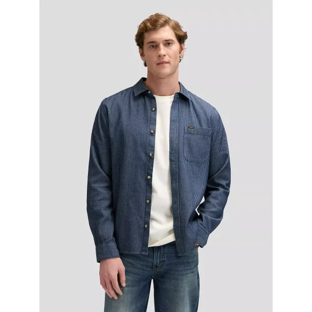 Lee - Leesure Shirt - Indigo Railroad Texture