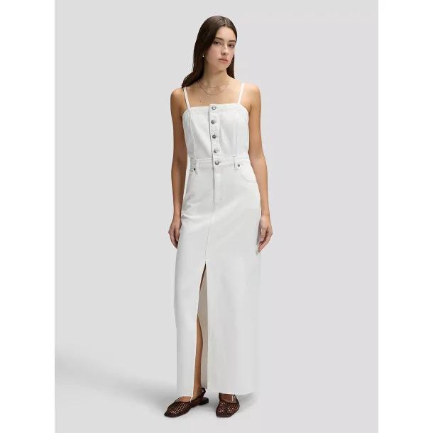 Lee - Maxi Denim Dress - Powder White