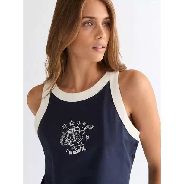 Wrangler - Top - Ringer Tank - Navy