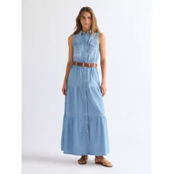 Wrangler - Kjole - Tiered Maxi Dress - Kaia