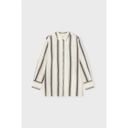 Moshi Moshi Mind - 25 clean shirt stripe - Ecru/Dark Brown/White