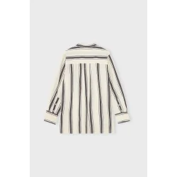 Moshi Moshi Mind - 25 clean shirt stripe - Ecru/Dark Brown/White