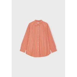Moshi Moshi Mind - Skjorte - Gaia Shirt Stripe - Sunset Orange