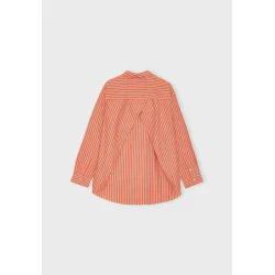 Moshi Moshi Mind - Skjorte - Gaia Shirt Stripe - Sunset Orange