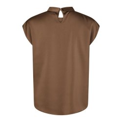 Neo Noir - Bluse - Fleur Drapy Satin Blouse - Dusty Brown