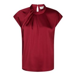 Neo Noir - Bluse - Fleur Drapy Satin Blouse - Wine