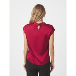 Neo Noir - Bluse - Fleur Drapy Satin Blouse - Wine