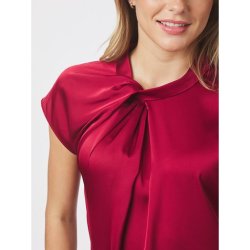 Neo Noir - Bluse - Fleur Drapy Satin Blouse - Wine