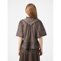 Neo Noir - Bluse - Evienne S Voile Top - Dark Brown