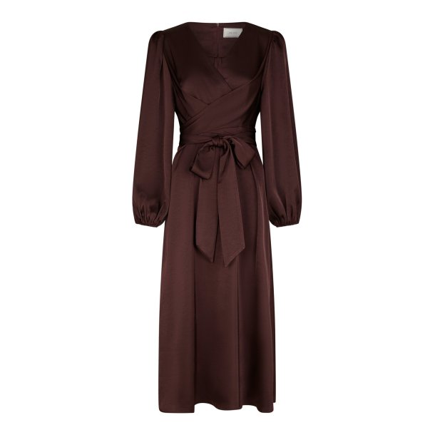 Neo Noir - Kjole Rimini Heavy Sateen Dress - Burgundy