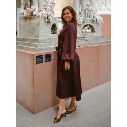 Neo Noir - Kjole Rimini Heavy Sateen Dress - Burgundy