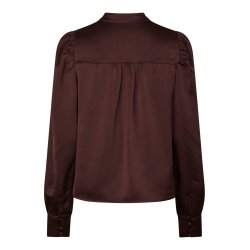 Neo Noir - Rosslyn Heavy Sateen Blouse - Burgundy
