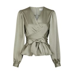 Neo Noir - Skjorte Rista Heavy Sateen Blouse - Smoke Green