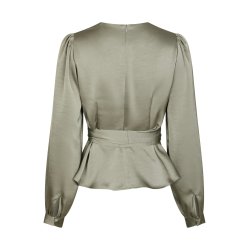 Neo Noir - Skjorte Rista Heavy Sateen Blouse - Smoke Green