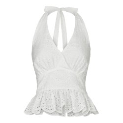 Neo Noir - Top Ribbi Halter Neck - White