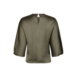Neo Noir - Bluse - Liora Heavy Sateen Blouse - Cold Army