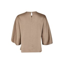 Neo Noir - Bluse - Liora Heavy Sateen Blouse - Dark Taupe
