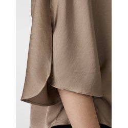 Neo Noir - Bluse - Liora Heavy Sateen Blouse - Dark Taupe