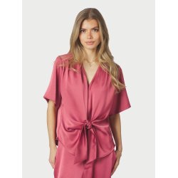 Neo Noir - Casadia Heavy Sateen Blouse - Cherry Pink