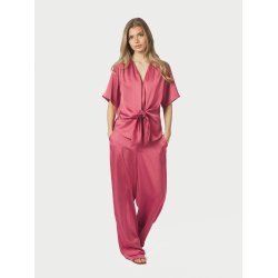 Neo Noir - Casadia Heavy Sateen Blouse - Cherry Pink