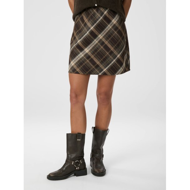 Neo Noir - Nederdel - Lunna Check Skirt - Brown 