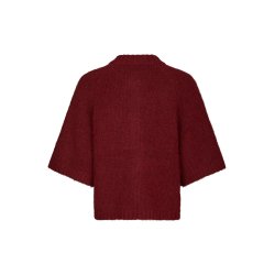 Neo Noir - Strik - Benuta Fluffy Knit Cardigan - Dark Red