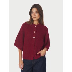 Neo Noir - Strik - Benuta Fluffy Knit Cardigan - Dark Red