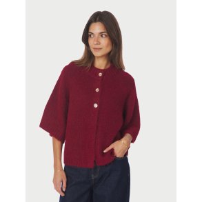 Neo Noir - Strik - Benuta Fluffy Knit Cardigan - Dark Red