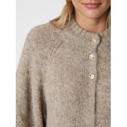 Neo Noir - Strik - Benuta Fluffy Knit Cardigan - Beige Melange