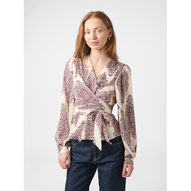 Neo Noir - Skjorte Rista Paisley Drop Blouse - Burgundy