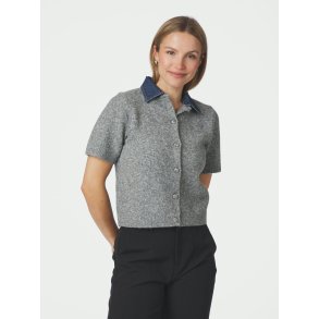 Neo Noir - Amoria Knit Cardigan - Grey Melange