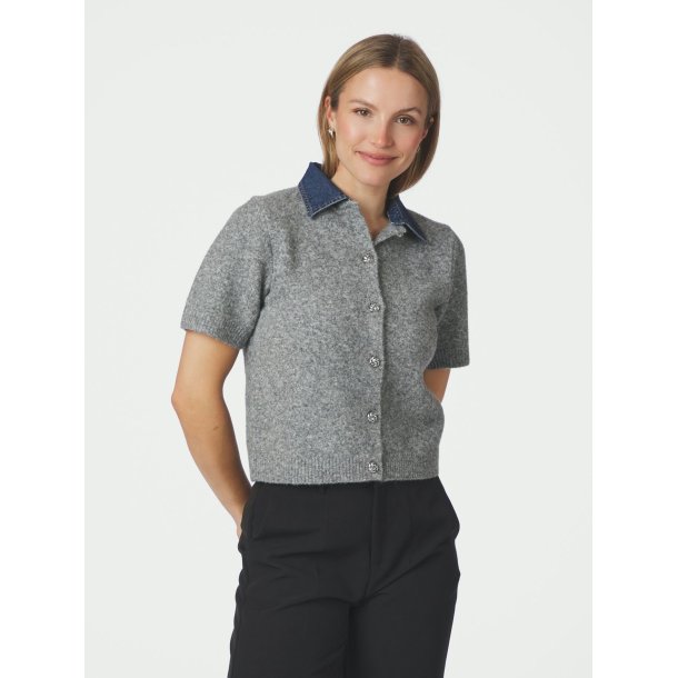 Neo Noir - Amoria Knit Cardigan - Grey Melange