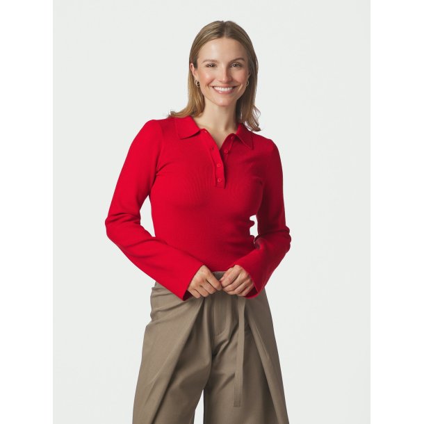 Neo Noir - Polo Fannya Solid Knit - Red