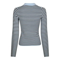 Neo Noir - Polo Fannya Striped Knit - Light Blue