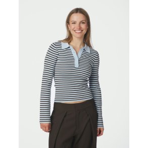 Neo Noir - Polo Fannya Striped Knit - Light Blue