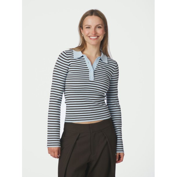 Neo Noir - Polo Fannya Striped Knit - Light Blue