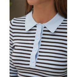 Neo Noir - Polo Fannya Striped Knit - Light Blue