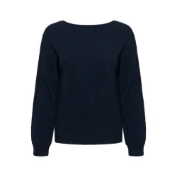 Essential Wardrobe - HuxiMW Knot Knit Pullover - Dark Sapphire Blue Mel